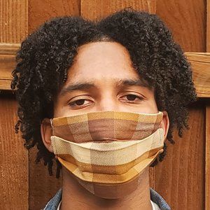Natural Plaid Handmade Cotton Face Mask,Reuse/Wash